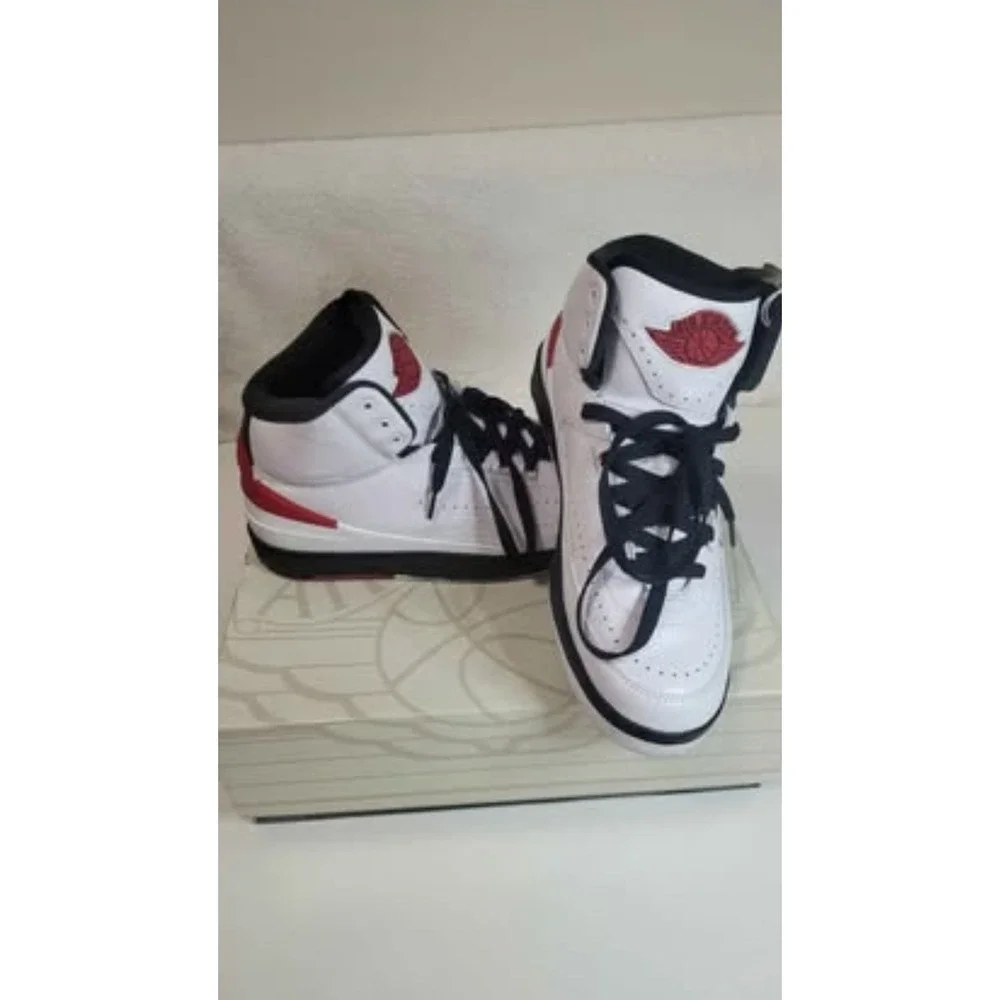 Nike Air Jordan 2 Retro White Varsity Red Black DX2454-106 Mens Size 8.5